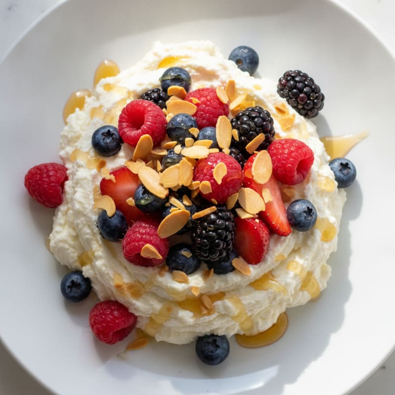 Silky Protein Greek Yogurt Mousse with Mixed Berries