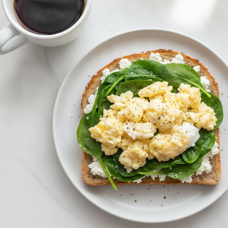 Savory Egg White and Spinach Toast