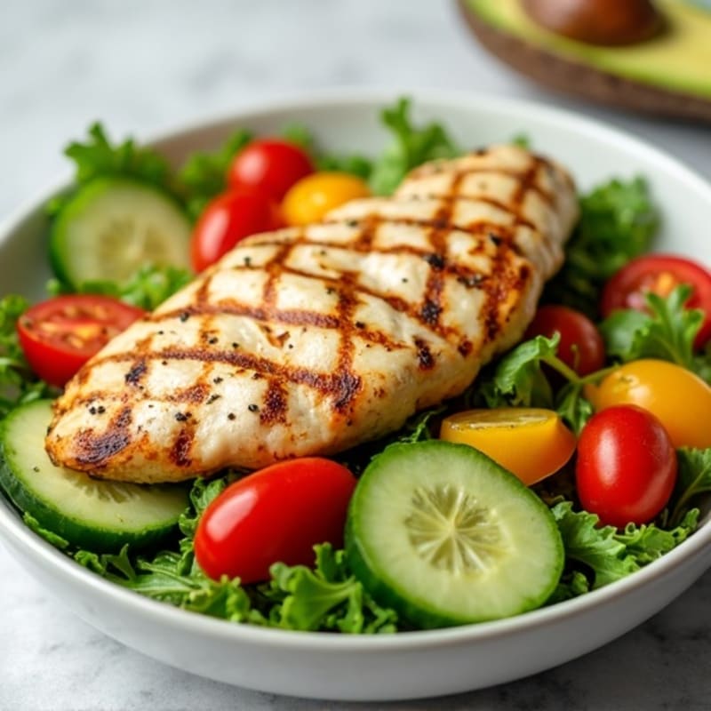 Grilled Chicken Breast with Mixed Vegetable Salad