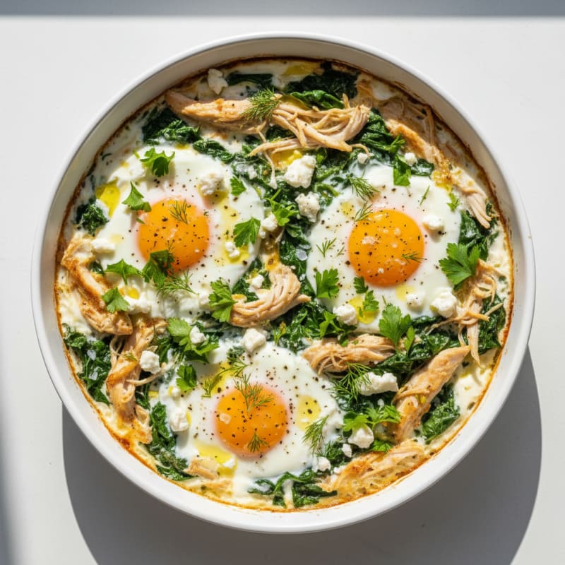 Creamy Baked Eggs with Zesty Herbs