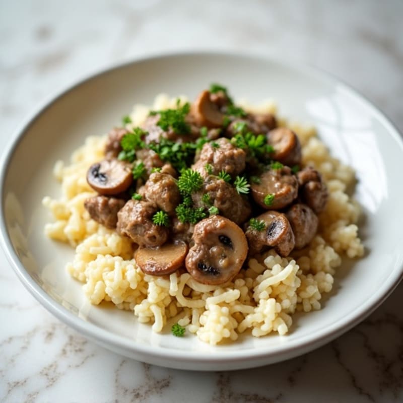 Creamy Greek Yogurt Beef Stroganoff with Mushrooms