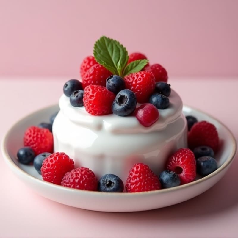 0% Greek Yogurt with Mixed Berries and Protein Powder