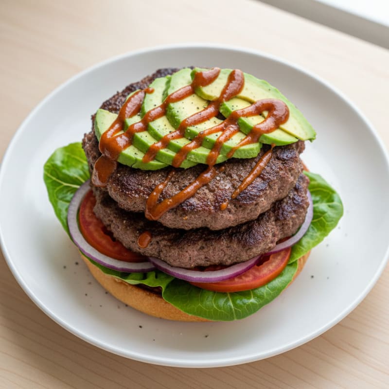 Avocado & Beef Burger with Chipotle Aioli