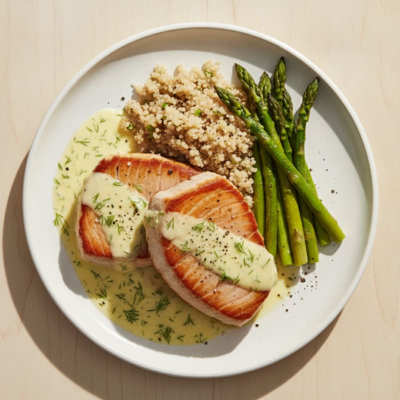 Pan-Seared Tuna with Lemon-Dill Sauce