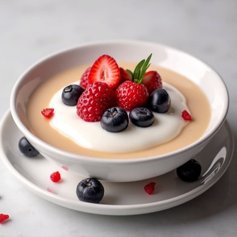 Silky Vanilla Protein Yogurt with Fresh Berries
