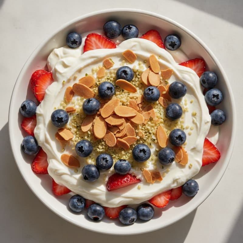 Protein Yogurt Parfait with Whey and Fresh Berries