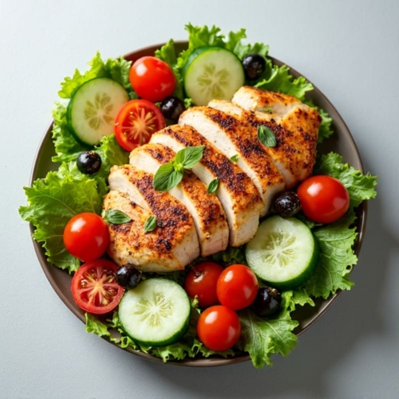 Chopped Italian Chicken and Fresh Vegetable Salad