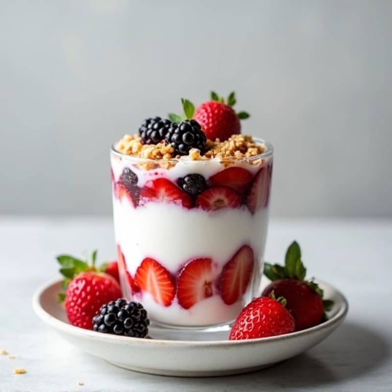 Greek Yogurt Protein Parfait with Mixed Berries
