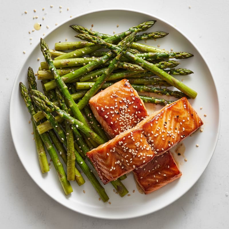 Teriyaki Glazed Salmon with Asparagus