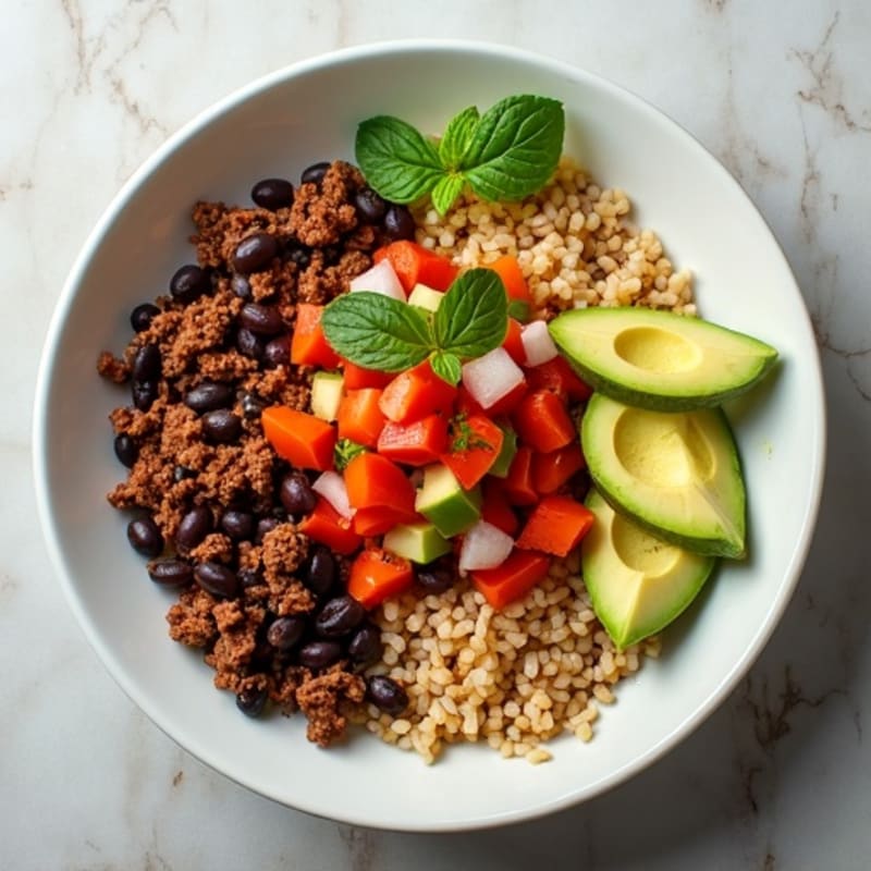 Spicy Lean Ground Beef Taco Bowl with Fresh Salsa
