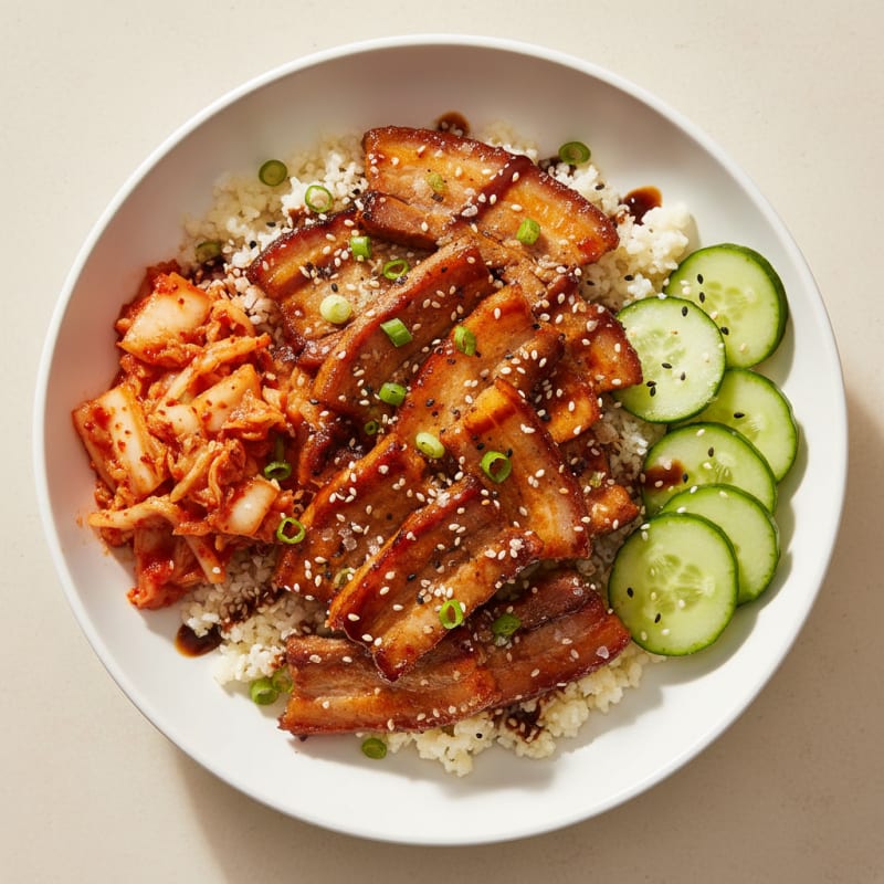 Spicy Gochujang Pork Belly Bowl