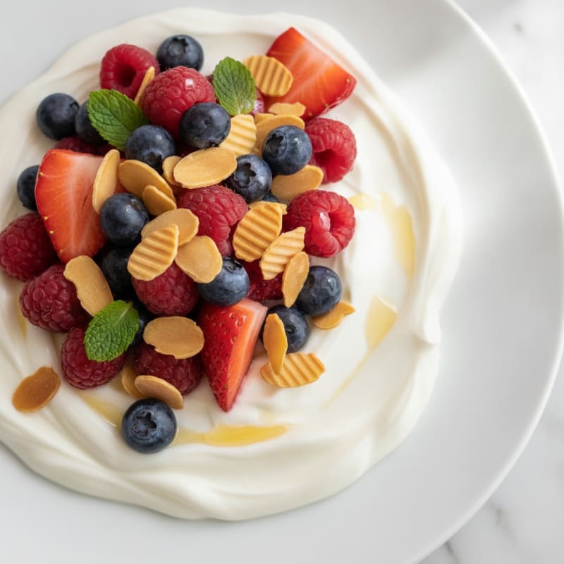 Greek Yogurt Protein Parfait with Berries and Almonds