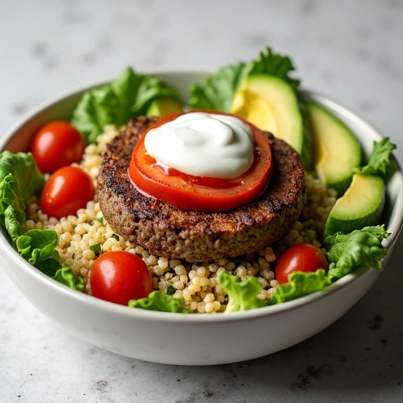 Protein-Packed Lean Ground Beef Burger Bowl with Creamy Special Sauce