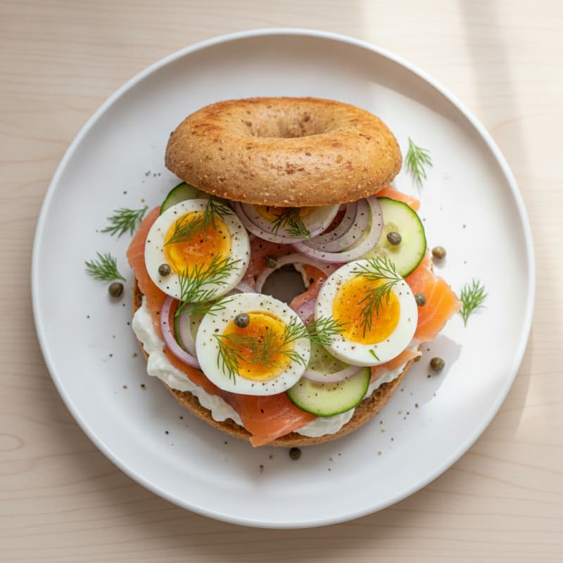 High-Protein Smoked Salmon Bagel