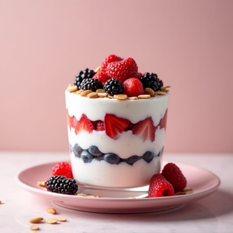 Greek Yogurt Protein Parfait with Berries and Almonds