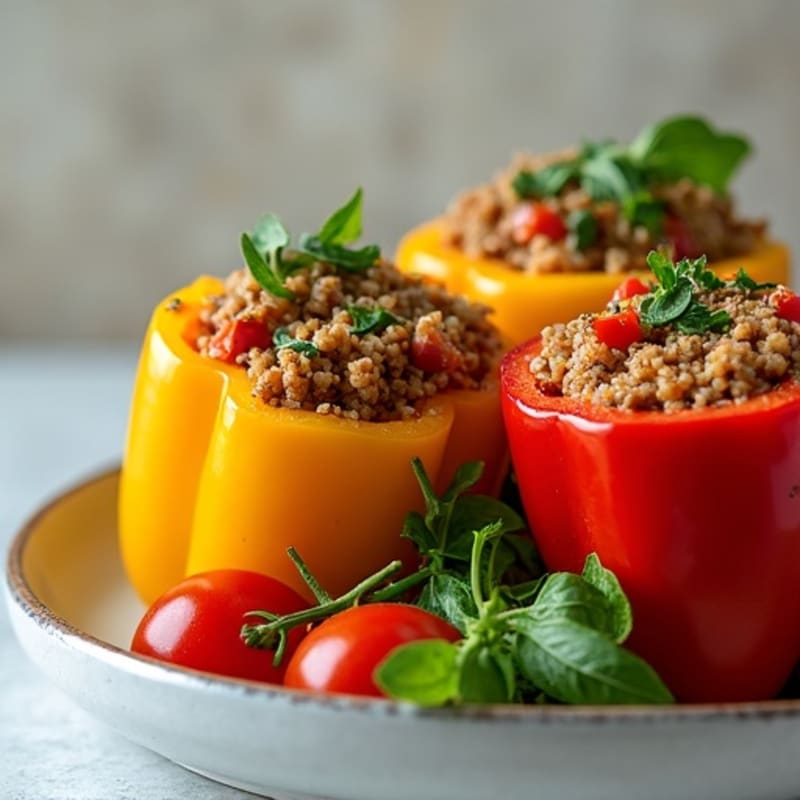 Italian-Style Ground Turkey Stuffed Bell Peppers