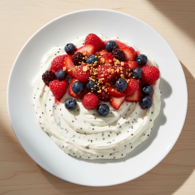 Silky Greek Yogurt Protein Mousse with Mixed Berries