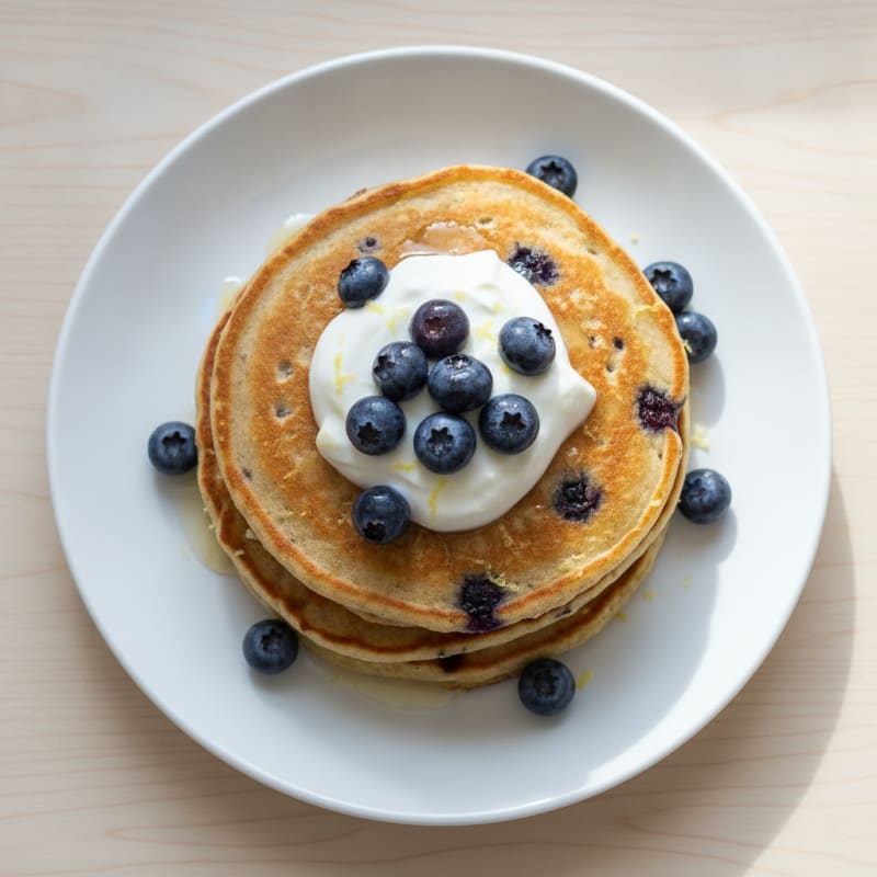 Blueberry Ricotta Pancakes with Lemon Zest