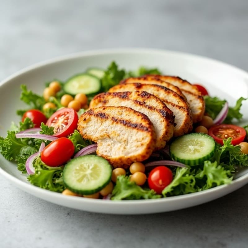 Grilled Turkey Breast Salad with Crunchy Chickpeas