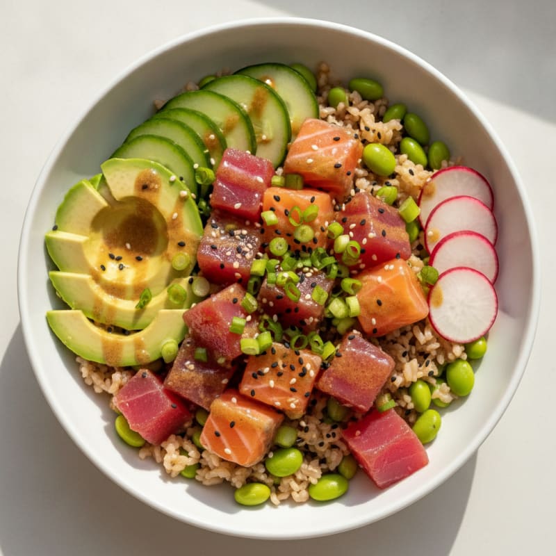 Salmon and Tuna Poke Bowl