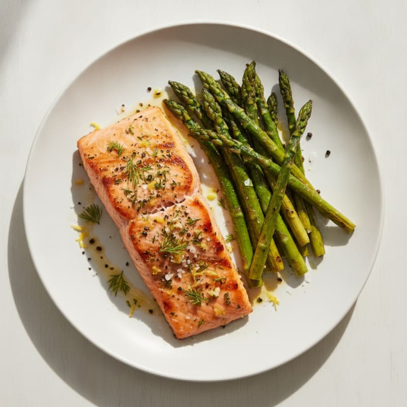 Lemon Herb Grilled Salmon with Asparagus