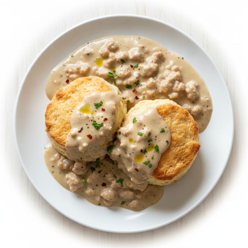 Buttermilk Biscuits with Sausage Gravy