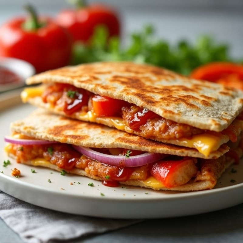 Healthy Crispy BBQ Chicken Quesadilla