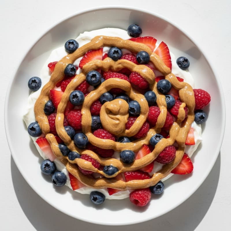 Greek Yogurt Protein Parfait with Berries and Almond Butter
