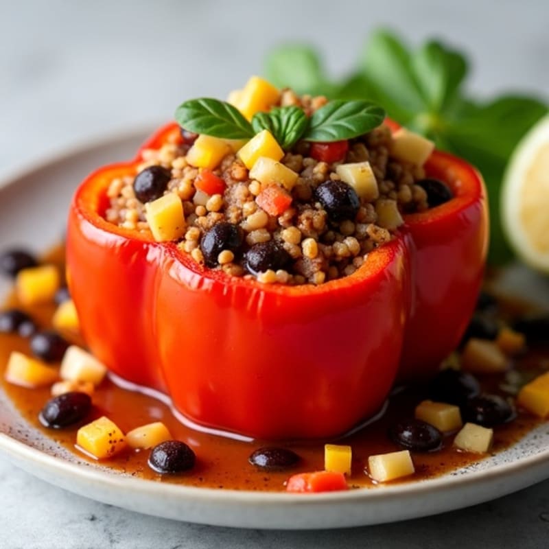 Lean Ground Turkey Stuffed Peppers with Black Beans
