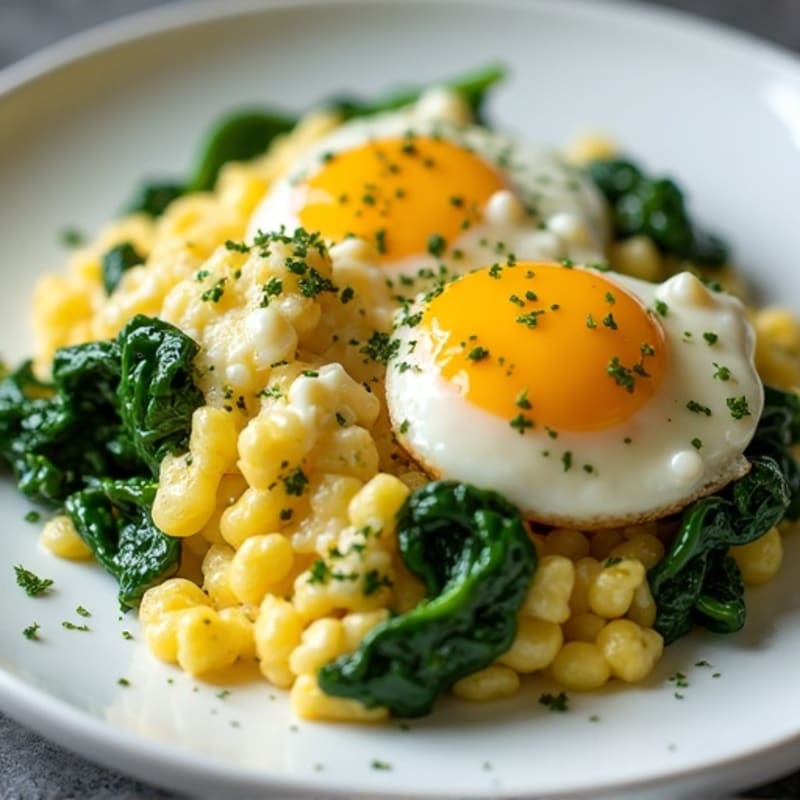 Egg White Scramble with Spinach and Cottage Cheese