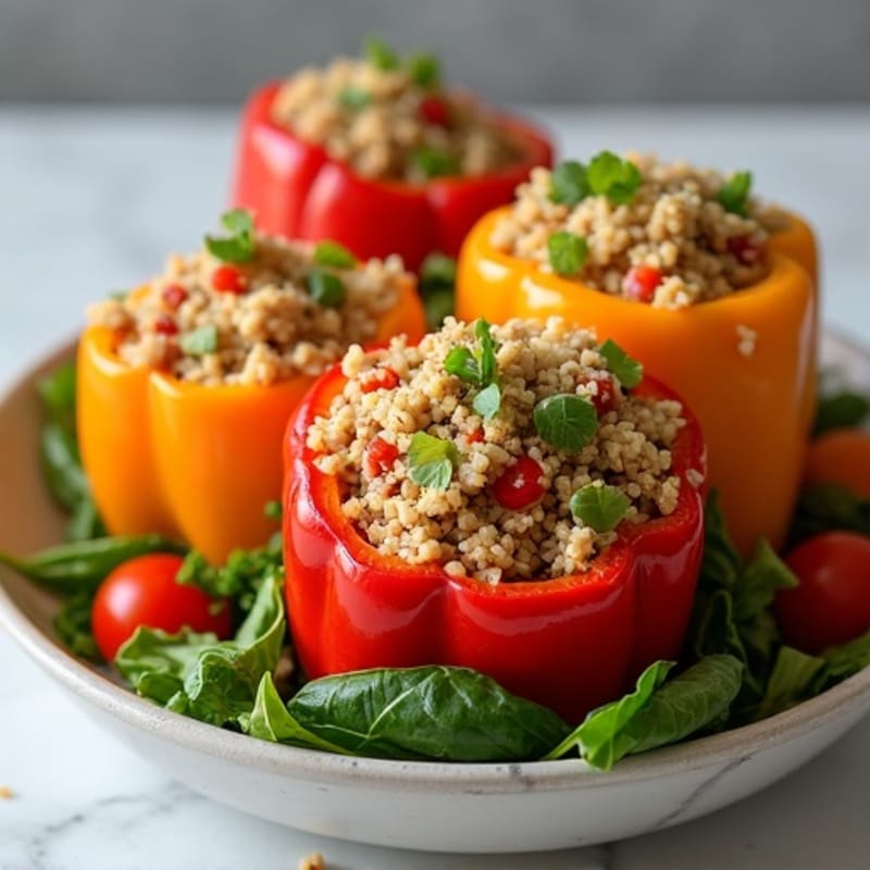 Hearty Ground Turkey and Quinoa Stuffed Bell Peppers