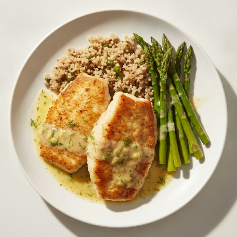 Pan-Seared Tilapia with Lemon-Dill Sauce