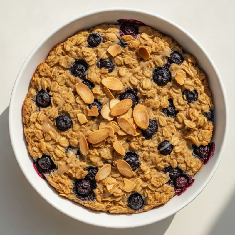 Baked Berry Oatmeal with Toasted Almonds