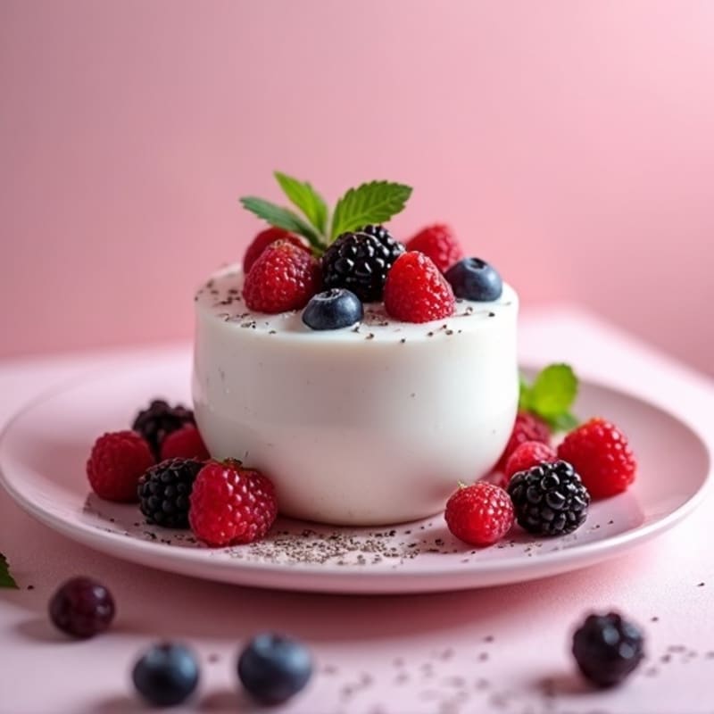 Silky Greek Yogurt Protein Mousse with Mixed Berries