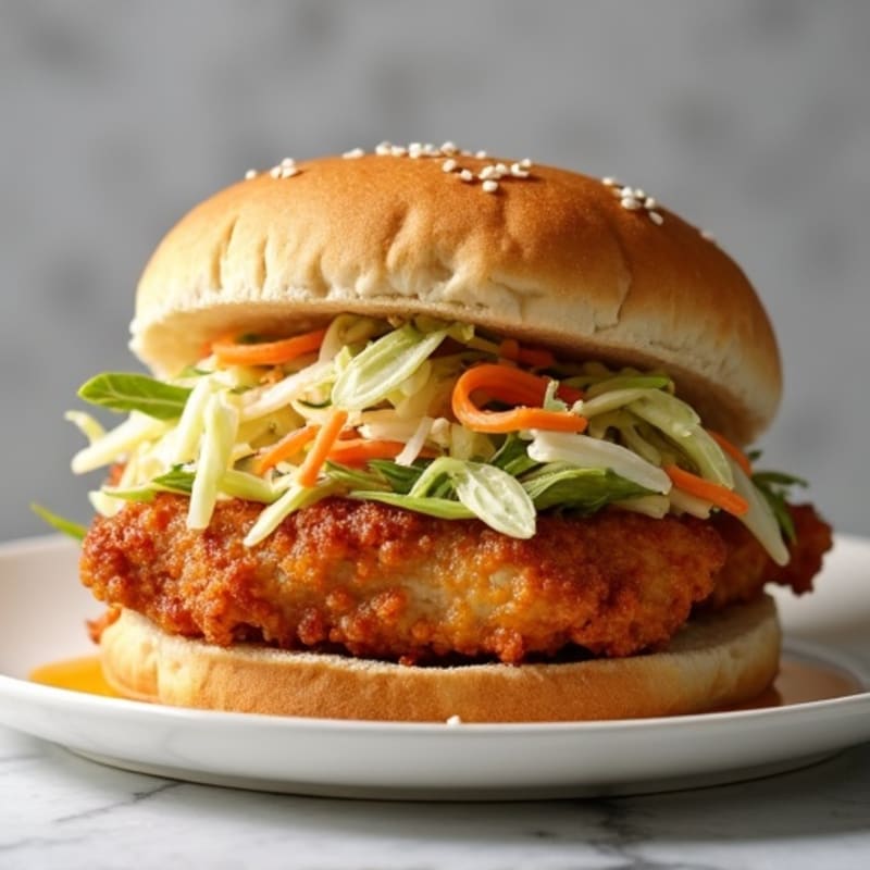 Air-Fried Crispy Chicken Sandwich with Zesty Slaw