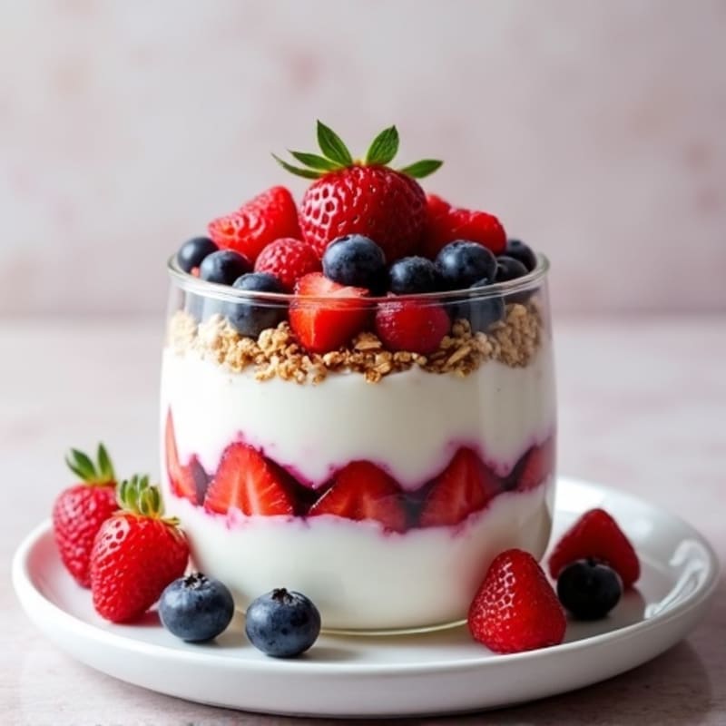 Greek Yogurt Protein Parfait with Mixed Berries