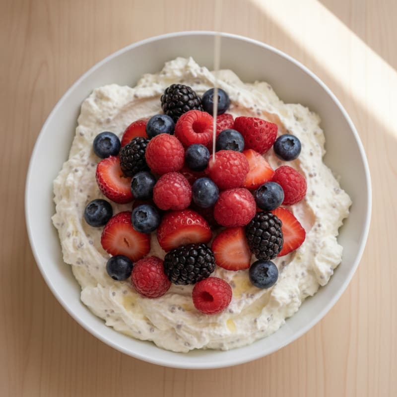 Creamy Greek Yogurt Protein Pudding with Mixed Berries