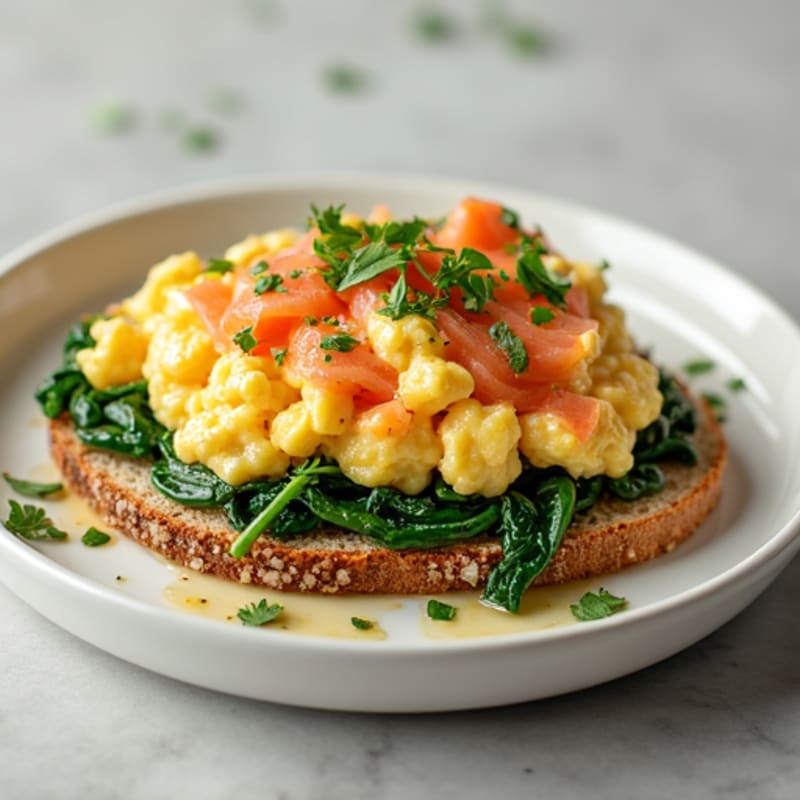 Smoked Salmon and Egg White Scramble with Spinach