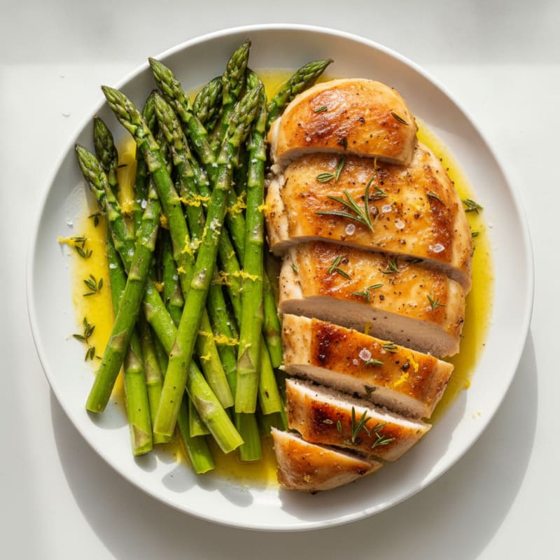 Lemon-Herb Roasted Chicken with Asparagus