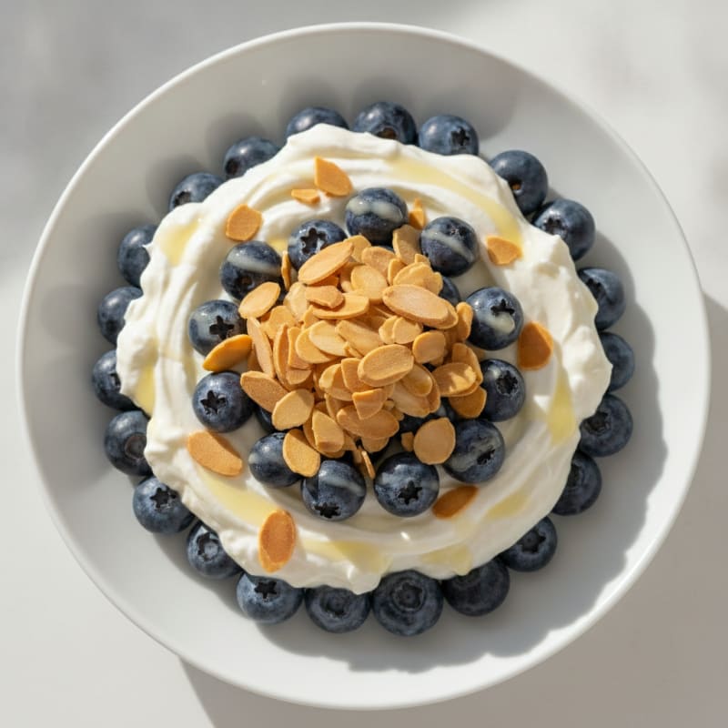 Greek Yogurt Protein Parfait with Berries and Almonds