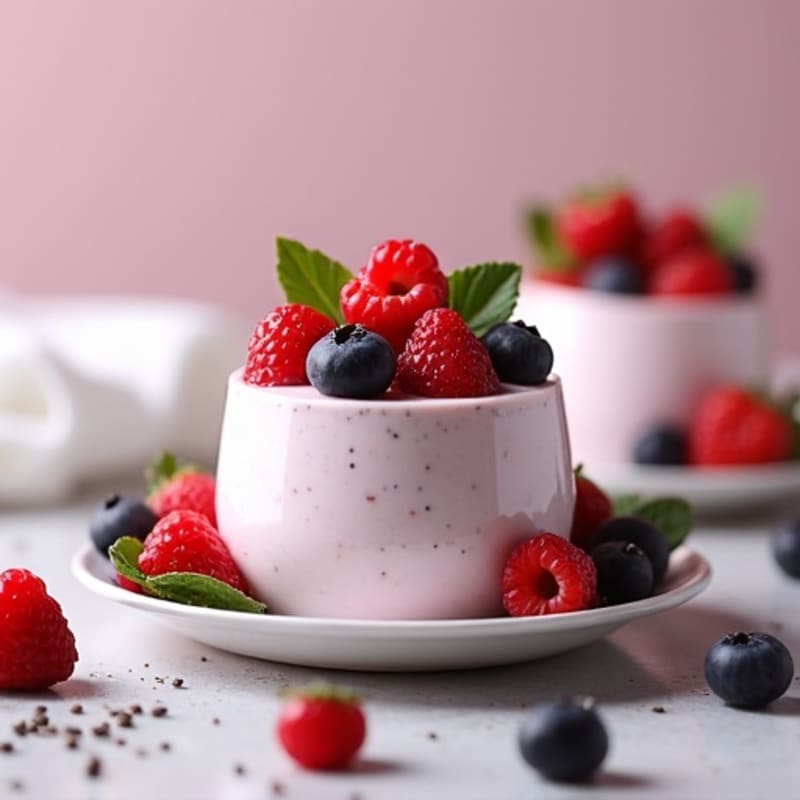Silky Greek Yogurt Protein Mousse with Mixed Berries