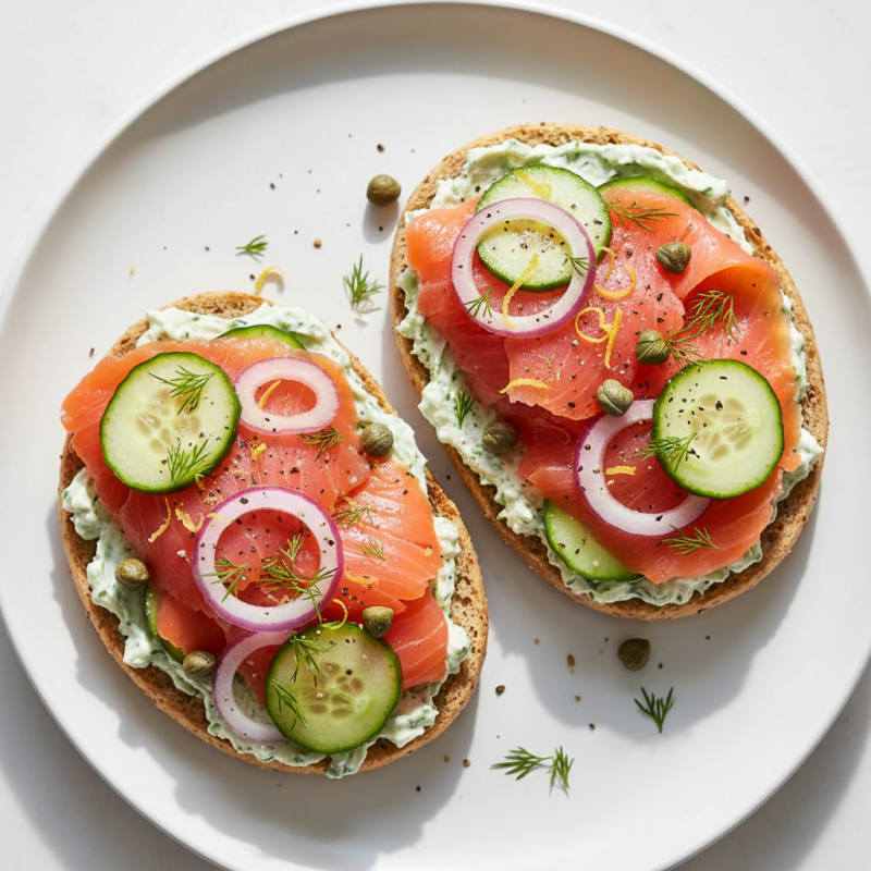 Smoked Salmon Bagel with Dill Cream Cheese
