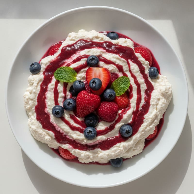 Silky Greek Yogurt Protein Mousse with Mixed Berries