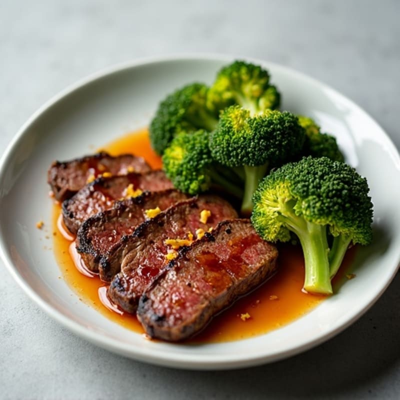 Sweet and Savory Marinated Beef with Roasted Broccoli