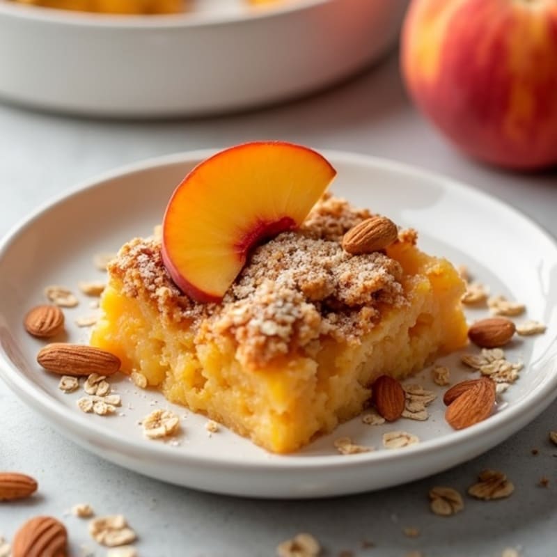 Baked Sweet Peach and Oat Protein Crumble
