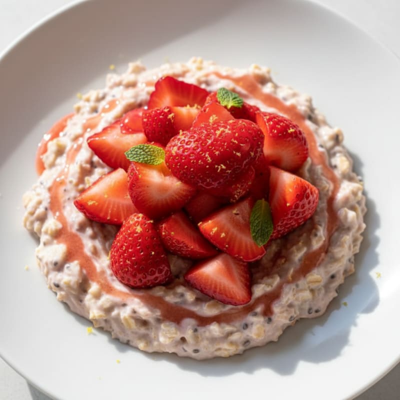 Creamy Strawberry Shortcake Overnight Oats