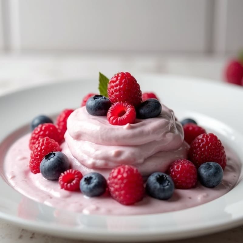 Greek Yogurt Protein Mousse with Mixed Berries