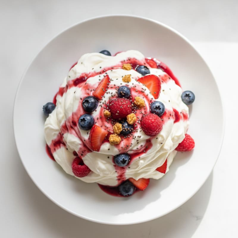 Greek Yogurt Protein Mousse with Mixed Berries