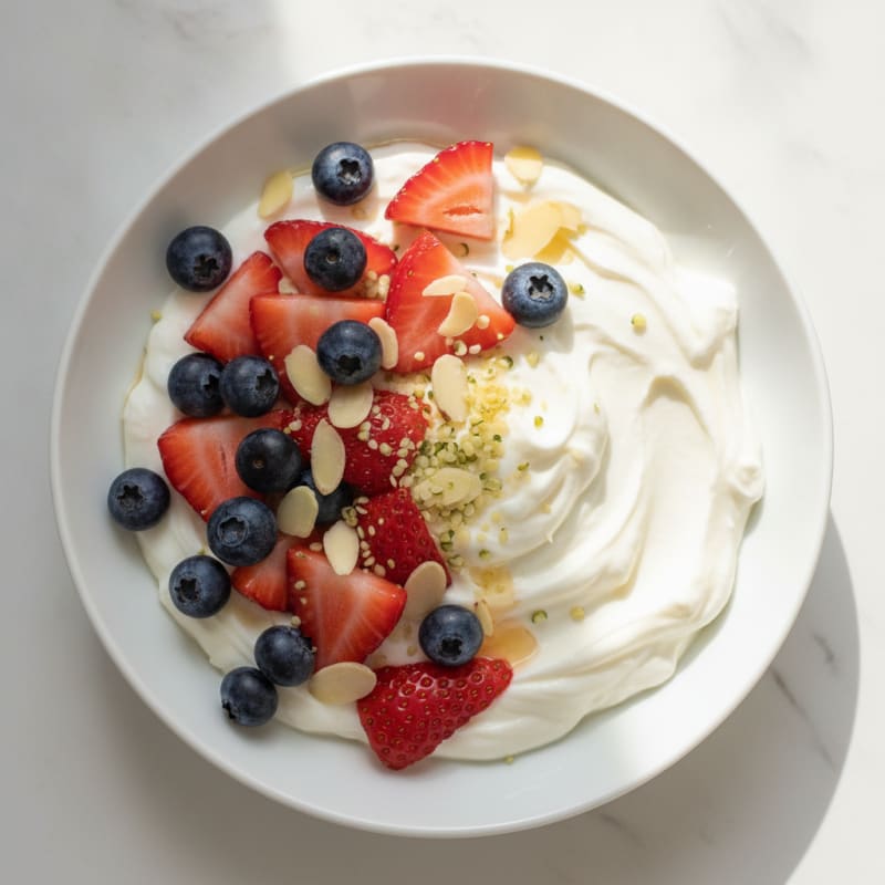 Silky Greek Yogurt Protein Pudding with Fresh Berries