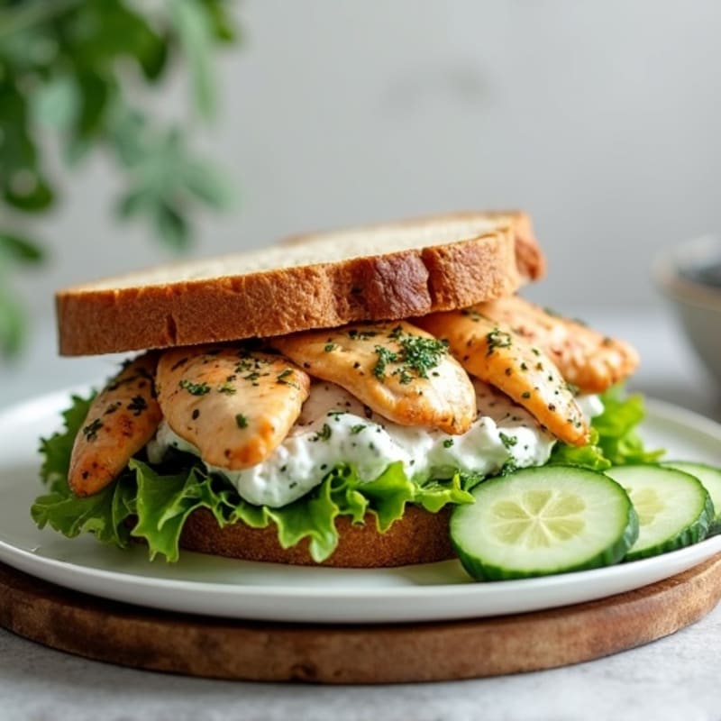 Herb-Roasted Chicken and Greek Yogurt Salad Sandwich
